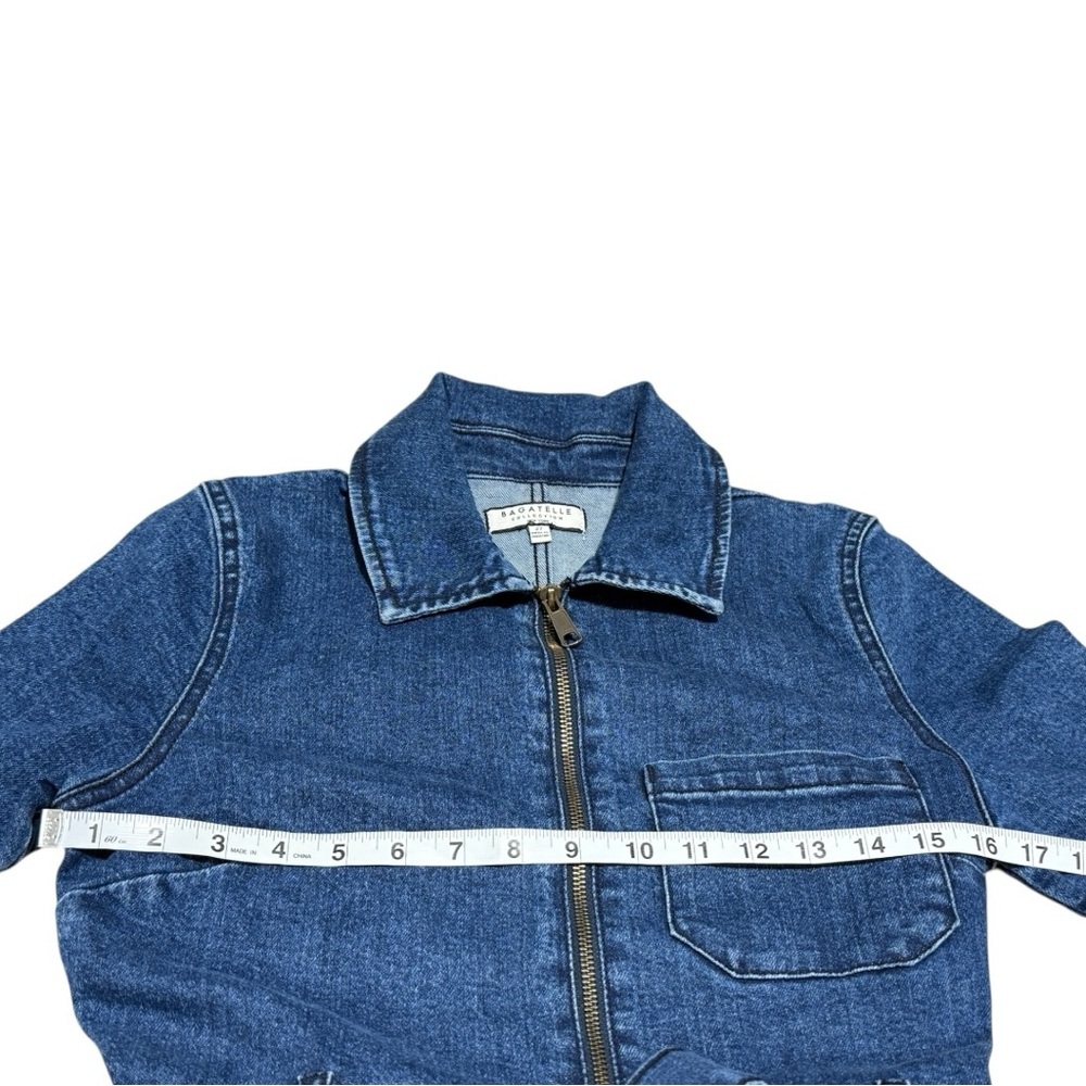 Bagatelle Collection‎ Denim Utility Romper Women’s Size 27 Belted Zip-Front - Picture 4 of 11